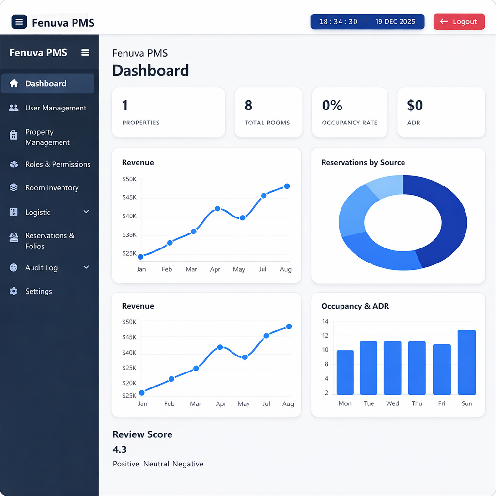 Fenuva PMS operational dashboard